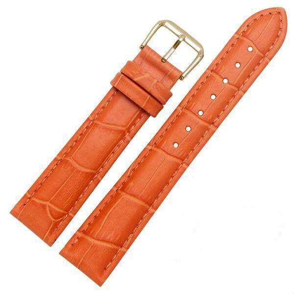12mm 13mm 14mm 15mm 16mm 17mm Yellow / Orange / Red / Pink / Purple / Green / Brown / Black Leather Watch Strap with Quick Release Pin [W058]