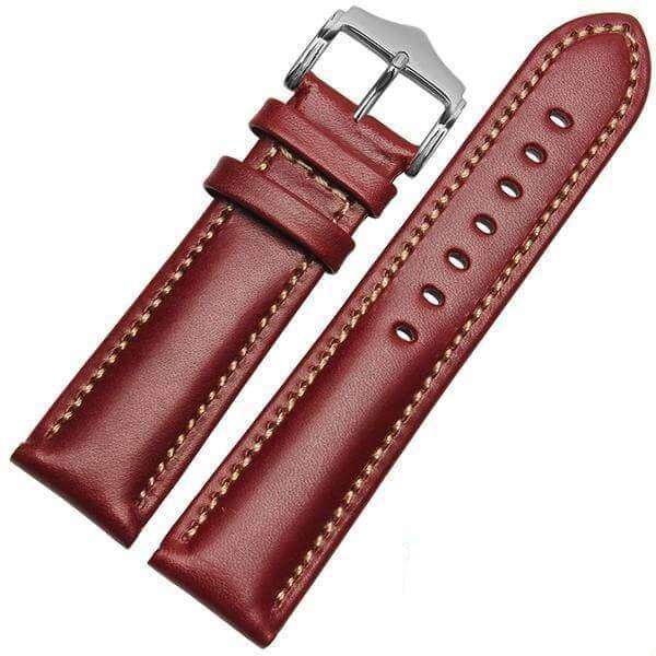 Rosy Brown 18mm 20mm 21mm 22mm Orange / Red / Blue / Green / Brown / Black Leather Watch Strap [W016]