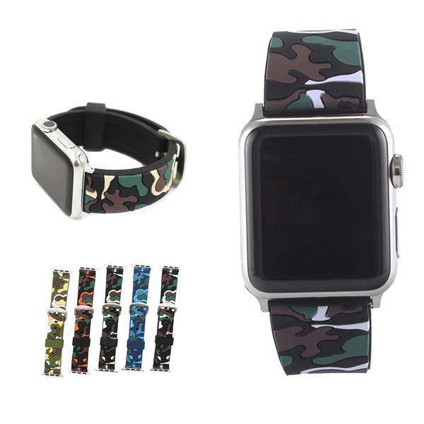 Camouflage Rubber Watch Bands for Apple Watch [W117]