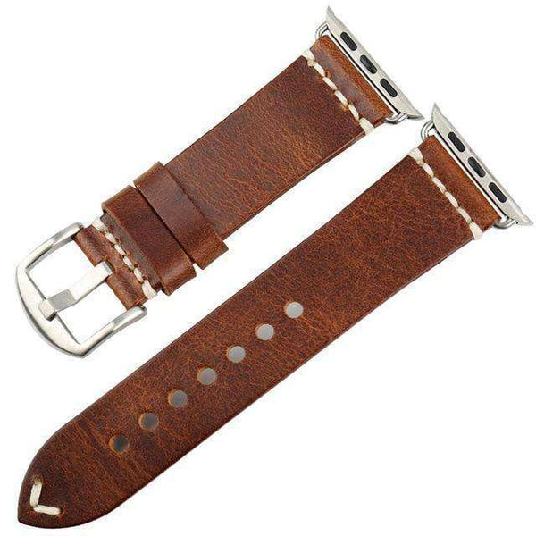 Saddle Brown Red / Brown / Grey Leather Watch Bands for Apple Watch [W108]