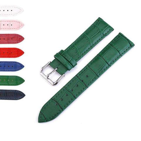 Dark Slate Gray 10mm 12mm 13mm 14mm 15mm 16mm 17mm 18mm 19mm 20mm 22mm 24mm White / Red / Pink / Blue / Purple / Green Leather Watch Strap [W087]