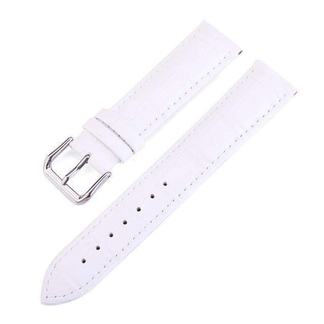 10mm 12mm 13mm 14mm 15mm 16mm 17mm 18mm 19mm 20mm 22mm 24mm White / Red / Pink / Blue / Purple / Green Leather Watch Strap [W087]