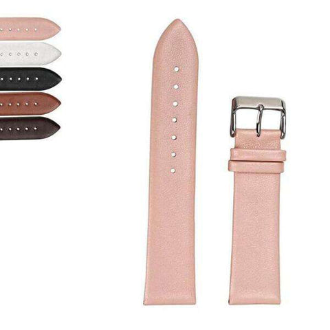 Tan 12mm 13mm 14mm 15mm 16mm 17mm 18mm 19mm 20mm 22mm 24mm White / Pink / Brown / Black Leather Watch Strap [W005]