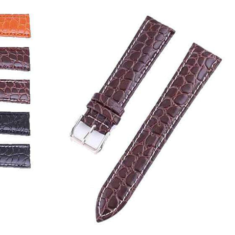 Dim Gray 12mm 13mm 14mm 15mm 16mm 17mm 18mm 19mm 20mm 21mm 22mm 23mm 24mm Leather Watch Strap [W118]