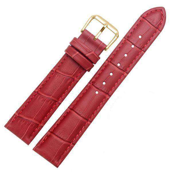 Brown 12mm 13mm 14mm 15mm 16mm 17mm Yellow / Orange / Red / Pink / Purple / Green / Brown / Black Leather Watch Strap with Quick Release Pin [W058]