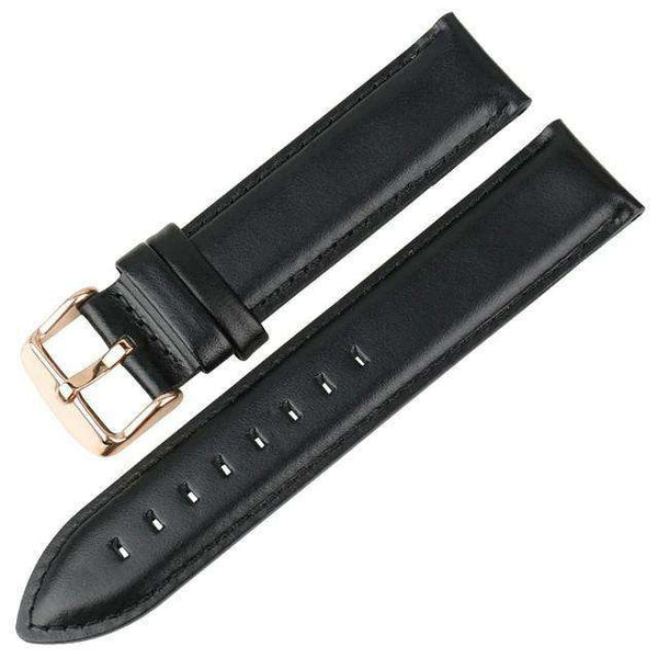 12mm 13mm 14mm 16mm White / Red / Blue / Brown / Black Leather Watch Straps with Silver / Rose Gold Buckle [W144]