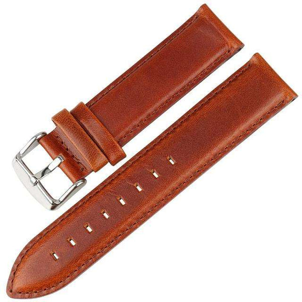 12mm 13mm 14mm 16mm White / Red / Blue / Brown / Black Leather Watch Straps with Silver / Rose Gold Buckle [W144]