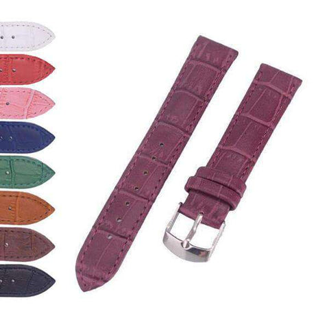 12mm 14mm 16mm 17mm 18mm 19mm 20mm 21mm 22mm 24mm 26mm White / Red / Pink / Blue / Purple / Green / Brown / Black Leather Watch Strap [W041]