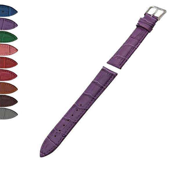 Dim Gray 19mm 20mm 21mm 22mm 23mm 24mm White / Red / Pink / Blue / Purple / Green / Brown / Grey / Black Leather Watch Strap with Pin Buckle [W043]