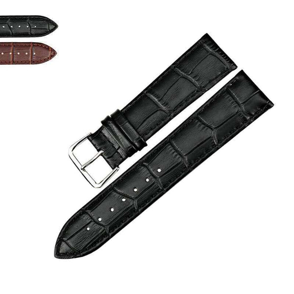 Dark Slate Gray 12mm 14mm 16mm 18mm 19mm 20mm 21mm 22mm Brown / Black Leather Watch Strap [W013]
