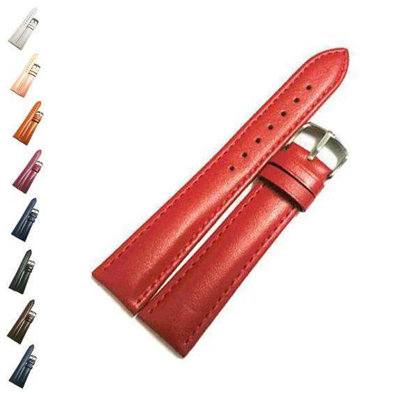 Sienna 12mm 14mm 16mm 18mm 20mm 22mm White / Red / Pink / Blue / Purple / Brown / Black Leather Watch Strap [W057]
