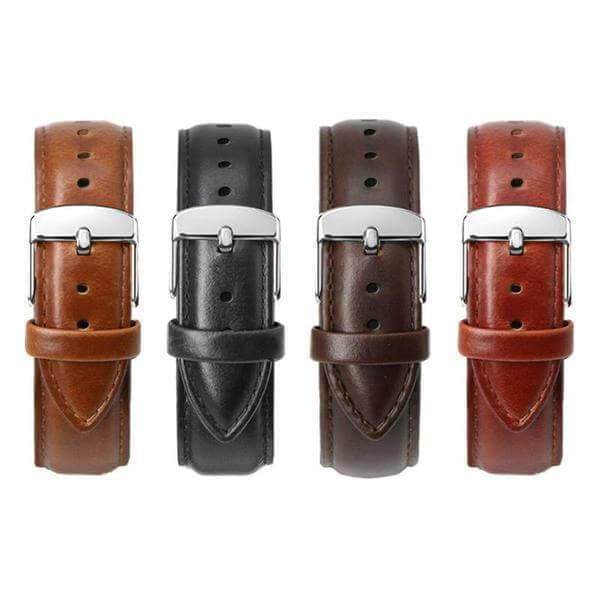 12mm 14mm 16mm 18mm 20mm 22mm White / Red / Pink / Blue / Purple / Brown / Coffee / Black Leather Watch Strap [W012]