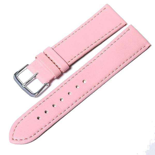 12mm 14mm 16mm 18mm 20mm White / Yellow / Orange / Red / Pink / Blue / Purple / Black Leather Watch Strap [W164]