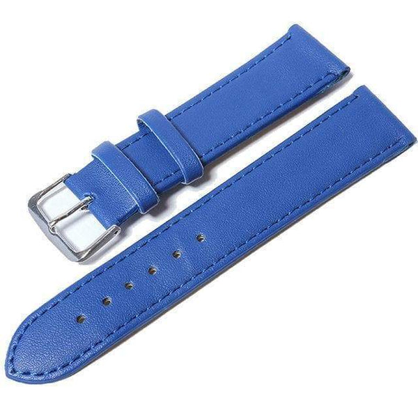 12mm 14mm 16mm 18mm 20mm White / Yellow / Orange / Red / Pink / Blue / Purple / Black Leather Watch Strap [W164]