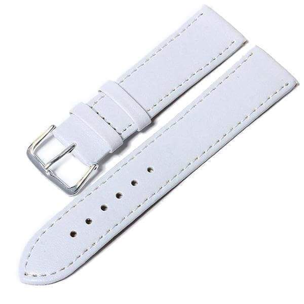 12mm 14mm 16mm 18mm 20mm White / Yellow / Orange / Red / Pink / Blue / Purple / Black Leather Watch Strap [W164]