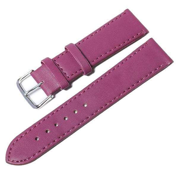 12mm 14mm 16mm 18mm 20mm White / Yellow / Orange / Red / Pink / Blue / Purple / Black Leather Watch Strap [W164]