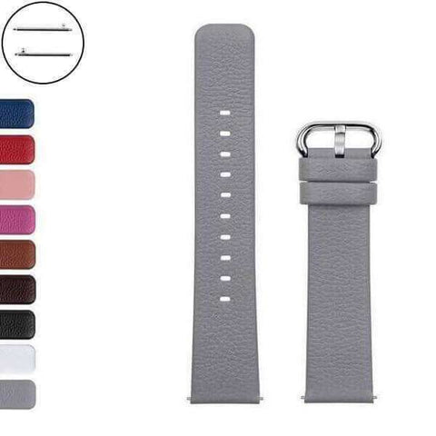 Slate Gray 18mm 20mm 22mm 24mm White / Yellow / Red / Pink / Blue / Green / Brown / Grey / Black Leather Watch Strap with Quick Release Pin [W095]