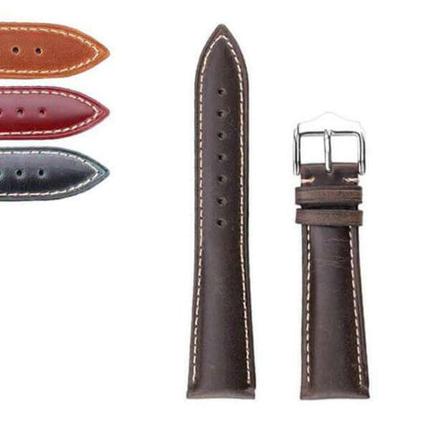 Dim Gray 18mm 20mm 22mm 24mm Red / Green / Tan / Brown Leather Watch Strap [W115]