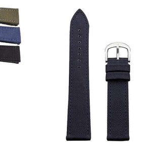 Dark Slate Gray 18mm 20mm 22mm 24mm Blue / Green / Black Hybrid Canvas and Leather Watch Strap [W021]