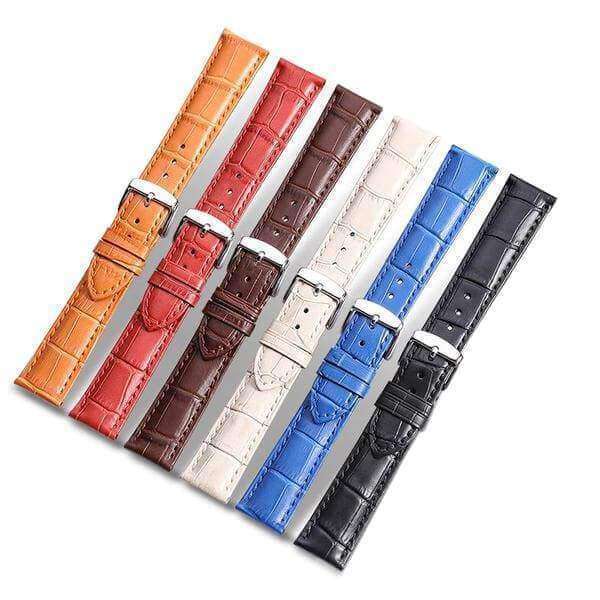 14mm 16mm 18mm 19mm 20mm 21mm 22mm 24mm Orange / Red / Blue / Beige/ Brown / Black Leather Watch Strap [W010]