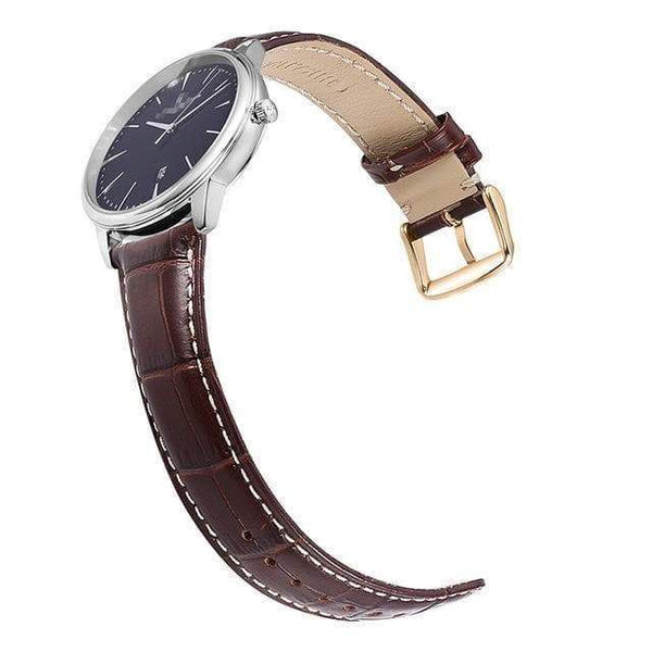 14mm 16mm 18mm 19mm 20mm 21mm 22mm 24mm Orange / Red / Blue / Beige / Brown / Black Leather Watch Strap with Rose Gold Buckle [W035]