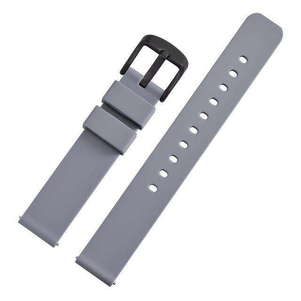 14mm 18mm 20mm 22mm Red / Pink / Blue / Grey / Black Rubber Watch Strap with Quick Release Pin [W019]