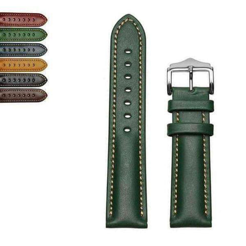 Dark Slate Gray 18mm 20mm 21mm 22mm Orange / Red / Blue / Green / Brown / Black Leather Watch Strap [W016]