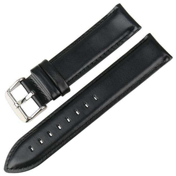 17mm 18mm 19mm 20mm White / Red / Blue / Brown / Black Leather Watch Straps with Silver / Rose Gold Buckle [W144]