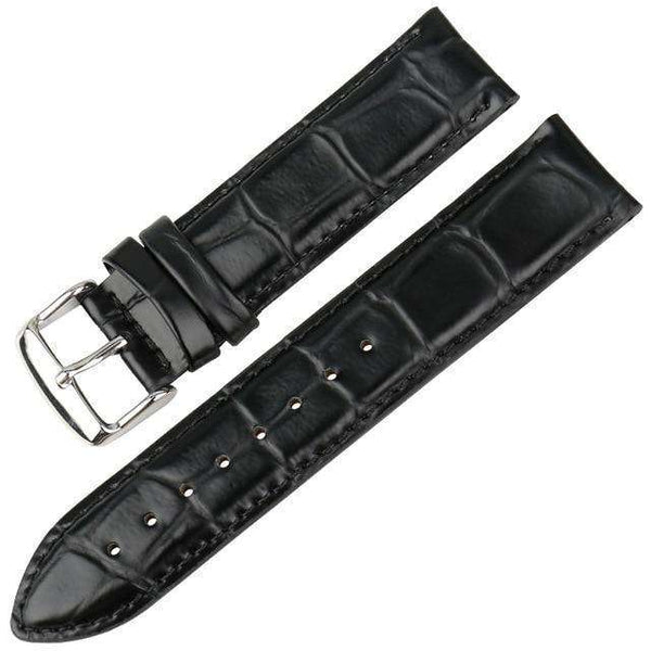 17mm 18mm 19mm 20mm White / Red / Blue / Brown / Black Leather Watch Straps with Silver / Rose Gold Buckle [W144]