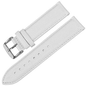 17mm 18mm 19mm 20mm White / Red / Blue / Brown / Black Leather Watch Straps with Silver / Rose Gold Buckle [W144]