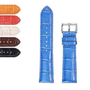 Steel Blue 14mm 16mm 18mm 19mm 20mm 21mm 22mm 24mm Orange / Red / Blue / Beige/ Brown / Black Leather Watch Strap [W010]