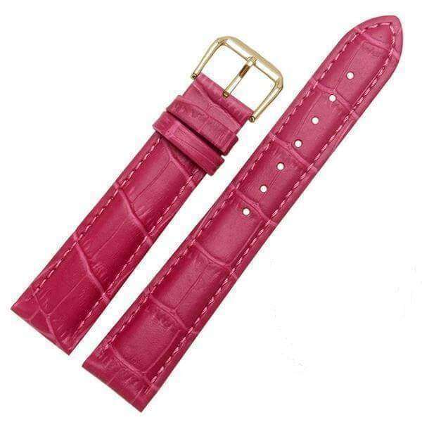 Maroon 18mm 19mm 20mm 21mm 22mm 23mm 24mm Yellow / Orange / Red / Pink / Purple / Green / Brown / Black Leather Watch Strap with Quick Release Pin [W058]