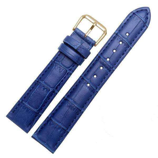 Midnight Blue 18mm 19mm 20mm 21mm 22mm 23mm 24mm Yellow / Orange / Red / Pink / Purple / Green / Brown / Black Leather Watch Strap with Quick Release Pin [W058]