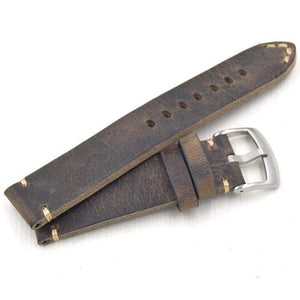 18mm 19mm 20mm 21mm 22mm Green / Brown / Black Leather Watch Strap [W083]