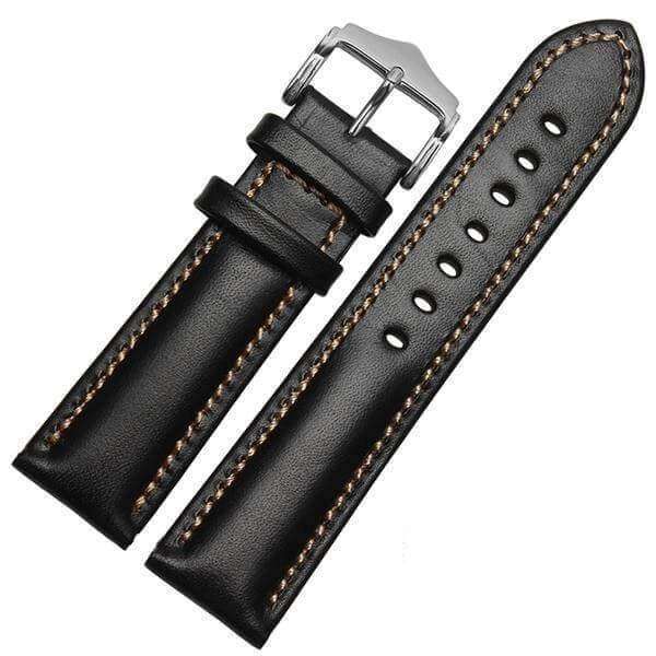 Dim Gray 18mm 20mm 21mm 22mm Orange / Red / Blue / Green / Brown / Black Leather Watch Strap [W016]