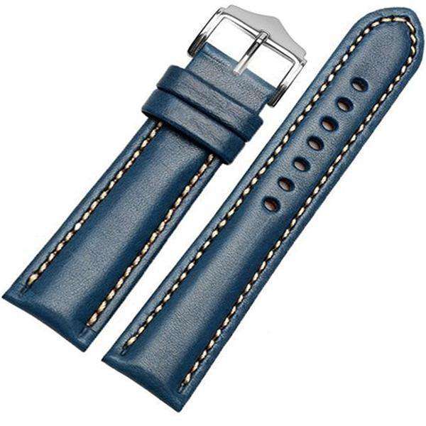 Slate Gray 18mm 20mm 21mm 22mm Orange / Red / Blue / Green / Brown / Black Leather Watch Strap [W016]