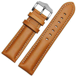 Snow 18mm 20mm 21mm 22mm Orange / Red / Blue / Green / Brown / Black Leather Watch Strap [W016]