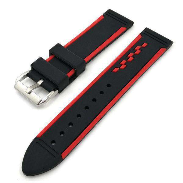 18mm 20mm 22mm 24mm Black Rubber Watch Strap [W126]