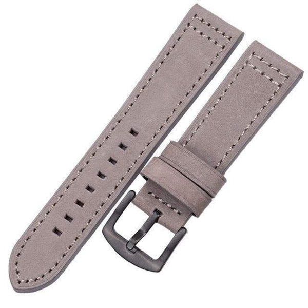 18mm 20mm 22mm 24mm Blue / Brown / Grey / Black Leather Watch Strap with Quick Release Pin [W067]