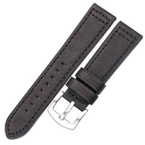 18mm 20mm 22mm 24mm Blue / Brown / Grey / Black Leather Watch Strap with Quick Release Pin [W067]