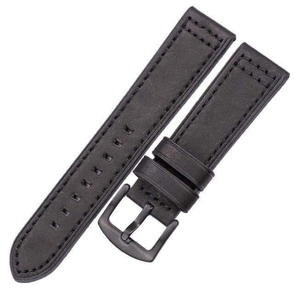 18mm 20mm 22mm 24mm Blue / Brown / Grey / Black Leather Watch Strap with Quick Release Pin [W067]