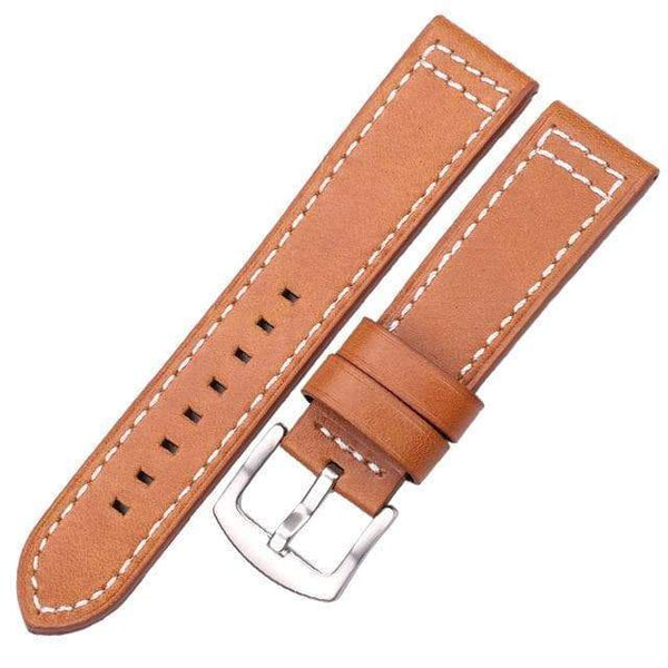 18mm 20mm 22mm 24mm Blue / Brown / Grey / Black Leather Watch Strap with Quick Release Pin [W067]