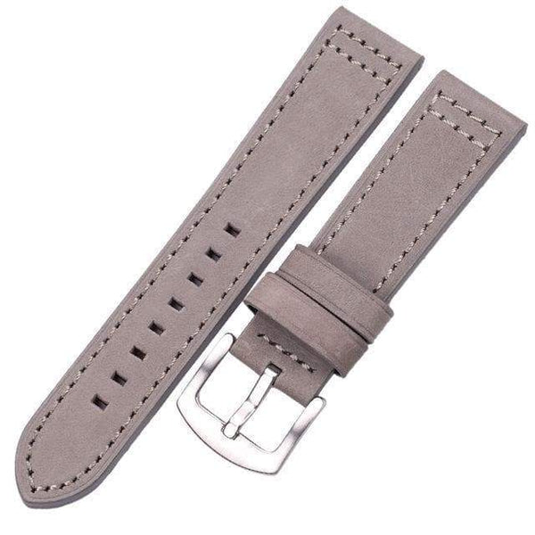 18mm 20mm 22mm 24mm Blue / Brown / Grey / Black Leather Watch Strap with Quick Release Pin [W067]