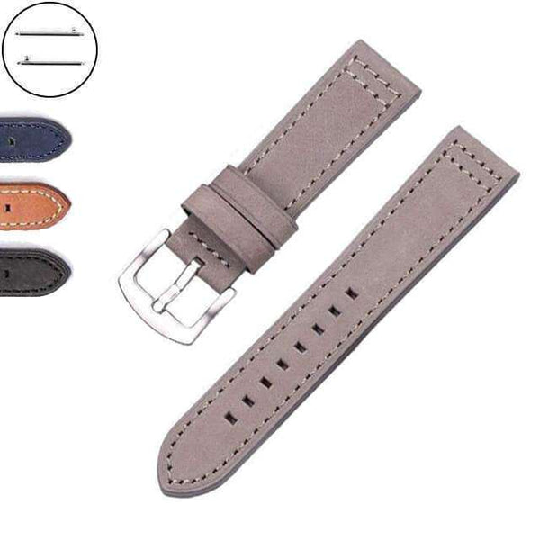 Rosy Brown 18mm 20mm 22mm 24mm Blue / Brown / Grey / Black Leather Watch Strap with Quick Release Pin [W067]