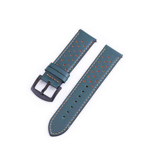Dim Gray 18mm 20mm 22mm 24mm Blue / Green / Brown / Grey / Black Leather Watch Strap with Quick Release Pin [W121]