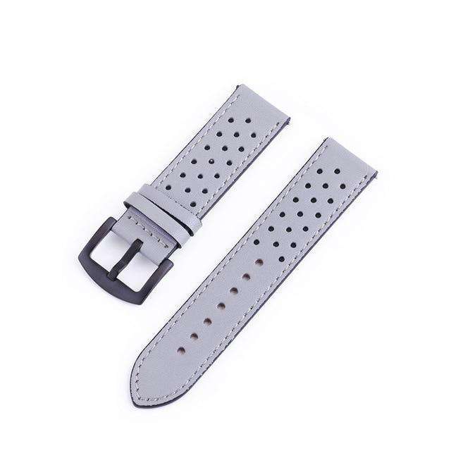 Gray 18mm 20mm 22mm 24mm Blue / Green / Brown / Grey / Black Leather Watch Strap with Quick Release Pin [W121]