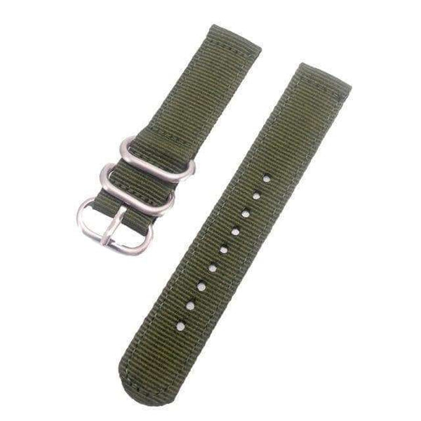 Dark Olive Green 18mm 20mm 22mm 24mm Orange / Red / Blue / Green / Brown / Black Nylon NATO Watch Strap with Silver / Black Buckle [W080]