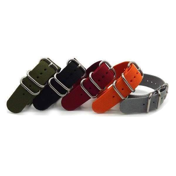 18mm 20mm 22mm 24mm Orange / Red / Green / Grey / Black Nylon NATO Watch Strap [W079]