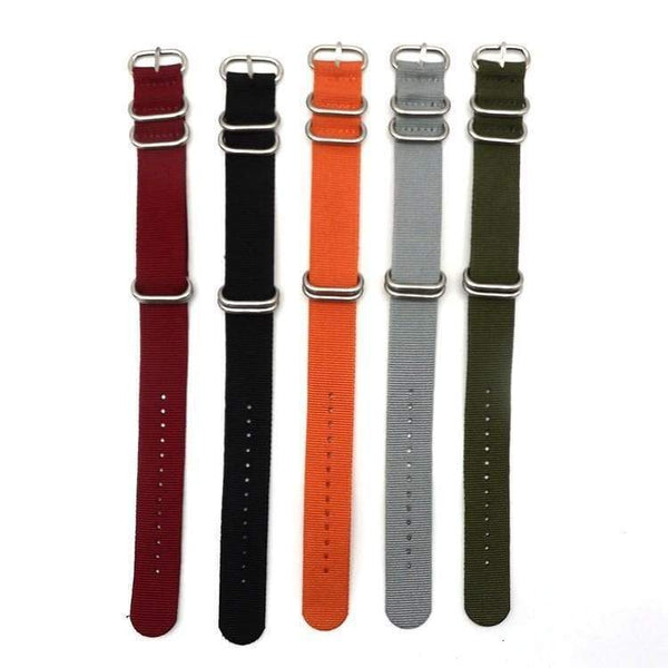 18mm 20mm 22mm 24mm Orange / Red / Green / Grey / Black Nylon NATO Watch Strap [W079]