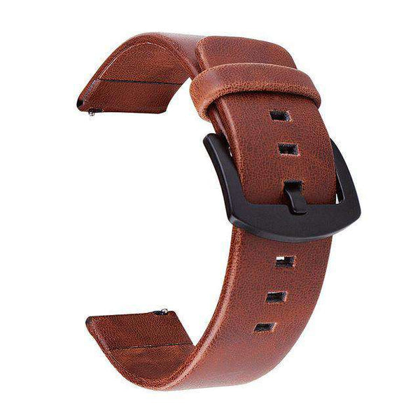 18mm 20mm 22mm 24mm Orange / Red / Blue / Brown / Grey / Black Leather Watch Strap with Quick Release Pin [W138]